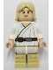 Minifig No: sw0273  Name: Luke Skywalker - Light Nougat, Long Hair, White Tunic, Tan Legs, White Glints