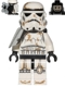 Minifig No: sw0383  Name: Sandtrooper - White Pauldron, Survival Backpack, Dirt Stains, Balaclava Head Print and Helmet with Dotted Mouth Pattern