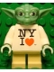 Minifig No: sw0465  Name: Yoda - NY I Heart Torso, Light Bluish Gray Hair (Toy Fair 2013 Exclusive)