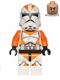 Minifig No: sw0522  Name: Clone Trooper, 212th Attack Battalion (Phase 2) - Orange Arms, Dirt Stains, Scowl
