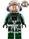 Minifig No: sw1092  Name: Rebel Pilot A-wing (Open Helmet, Dark Green Jumpsuit, Smile / Scared) (Arvel Crynyd)
