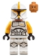 Minifig No: sw1146  Name: Clone Trooper Commander (Phase 1) - Bright Light Orange Arms, Nougat Head