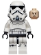 Minifig No: sw1168  Name: Imperial Stormtrooper - Female, Dual Molded Helmet with Light Bluish Gray Panels on Back, Light Nougat Head, Angry Smile
