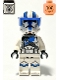 Minifig No: sw1247  Name: Clone Heavy Trooper, 501st Legion (Phase 2) - White Arms, Blue Visor, Backpack, Nougat Head, Helmet with Holes