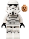 Minifig No: sw1275  Name: Imperial Stormtrooper - Female, Dual Molded Helmet with Light Bluish Gray Panels on Back, Shoulder Belts, Nougat Head, Frown