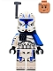 Minifig No: sw1315  Name: Clone Trooper Captain Rex, 501st Legion (Phase 2) - Blue Cloth Pauldron, Rangefinder, Printed White Arms