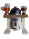 Minifig No: sw1385  Name: Astromech Droid, R2-D2 - Dark Tan Serving Tray, Flat Silver Head (75397)