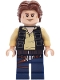 Minifig No: sw1457  Name: Han Solo - Black Vest with Pockets over Tan Shirt with Dark Bluish Gray Creases, Dark Blue Legs with Belts