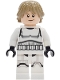 Minifig No: sw1460  Name: Luke Skywalker - Stormtrooper Outfit, Printed Legs, Dark Tan Hair, Smile with Crease / Frown