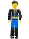 Lot ID: 131982785  Minifig No: tech002  Name: Technic Figure Blue Legs, Black Top with Zippered Wetsuit Pattern (Diver)