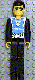 Minifig No: tech019 Name: Technic Figure Black Legs, White Top with Police Logo, Black Arms Minifig No: tech019 Name: Technic Figure Black Legs, White Top with Police Logo, Black Arms