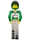 Minifig No: tech022as  Name: Technic Figure White Legs, White Torso with Black 'RESCUE' and Green Belt, Green Arms, Green Helmet, Black Visor - With Sticker