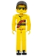 Minifig No: tech032a  Name: Technic Figure Yellow Legs, Yellow Top, Yellow Helmet, Black Visor (Power Puller Driver)