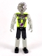 Minifig No: tech035  Name: Technic Figure Cyber Person, Black Legs, Lime Torso, Mechanical Arms, Dark Gray Head, Cyborg Eyepiece