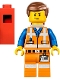 Minifig No: tlm018  Name: Emmet - Lopsided Closed Mouth Smile, with Piece of Resistance