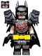 Minifig No: tlm118  Name: Batman - Battle Ready, Tire Armor, Tattered Cape, Yellow Utility Belt