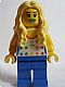 Lot ID: 300883001  Minifig No: tls080  Name: LEGO Brand Store Female, Shirt with Rainbow Stars, Long Wavy Hair (no specific back printing) {Glasgow}