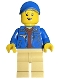 Minifig No: tls113  Name: LEGO Delivery Truck Driver - Blue Jacket and Cap, Tan Legs