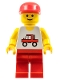 Minifig No: trc001  Name: Trucker - Red Legs, Red Cap