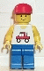 Minifig No: trc003 Name: Trucker - Blue Legs, Red Cap Minifig No: trc003 Name: Trucker - Blue Legs, Red Cap