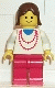 Minifig No: trn008  Name: Necklace Red - Red Legs, Brown Female Hair