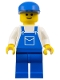 Minifig No: trn026  Name: Overalls Blue with Pocket, Blue Legs, Blue Cap