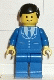 Minifig No: trn027  Name: Suit with 3 Buttons Blue - Blue Legs, Black Male Hair