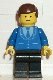 Minifig No: trn028  Name: Suit with 3 Buttons Blue - Black Legs, Brown Male Hair