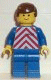 Minifig No: trn047 Name: Red & White Stripes - Blue Legs, Brown Male Hair Minifig No: trn047 Name: Red & White Stripes - Blue Legs, Brown Male Hair