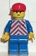 Minifig No: trn048 Name: Red & White Stripes - Blue Legs, Red Cap Minifig No: trn048 Name: Red & White Stripes - Blue Legs, Red Cap