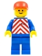 Minifig No: trn048  Name: Red & White Stripes - Blue Legs, Red Cap