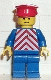 Minifig No: trn050 Name: Red & White Stripes - Blue Legs, Red Hat Minifig No: trn050 Name: Red & White Stripes - Blue Legs, Red Hat