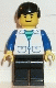 Minifig No: trn094 Name: Suit with 2 Pockets White - Black Legs, Black Male Hair Minifig No: trn094 Name: Suit with 2 Pockets White - Black Legs, Black Male Hair