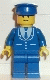Minifig No: trn100  Name: Suit with 3 Buttons Blue - Blue Legs, Blue Hat