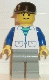 Minifig No: trn104 Name: Suit with 2 Pockets White - Light Gray Legs, Black Cap Minifig No: trn104 Name: Suit with 2 Pockets White - Light Gray Legs, Black Cap