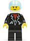 Minifig No: trn108  Name: Leather Jacket with Zippers - Black Legs, White Helmet