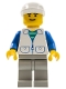 Minifig No: trn112  Name: Suit with 2 Pockets White - Light Gray Legs, White Cap