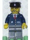 Minifig No: trn122 Name: Dark Blue Suit with Train Logo, Dark Bluish Gray Legs, Black Hat, Gray Beard Minifig No: trn122 Name: Dark Blue Suit with Train Logo, Dark Bluish Gray Legs, Black Hat, Gray Beard