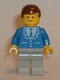 Minifig No: trn133  Name: Suit with 3 Buttons Blue - Light Gray Legs, Brown Male Hair