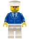 Minifig No: trn134  Name: Suit with 3 Buttons Blue - White Legs, White Hat