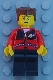 Minifig No: trn140  Name: Red Jacket with Zipper Pockets and Classic Space Logo, Black Legs, Reddish Brown Flat Top Hair