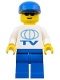 Minifig No: tv003  Name: TV Logo Large Pattern, Blue Legs, Blue Cap, Sunglasses