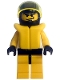 Minifig No: twn005a  Name: Race - Driver, Yellow Tiger, Standard Helmet, Life Jacket