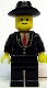 Minifig No: twn019s  Name: Patron - Black Suit with Two Buttons and Red Tie (Torso Sticker), Black Legs, Black Cowboy Hat