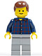 Minifig No: twn069  Name: Plaid Button Shirt, Light Bluish Gray Legs, Reddish Brown Male Hair, Standard Grin