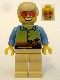 Minifig No: twn077  Name: Sunset and Palm Trees - Tan Legs, Red Glasses, Tan Male Hair