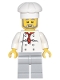 Minifig No: twn120  Name: Chef - White Torso with 8 Buttons, Light Bluish Gray Legs, Gray Beard
