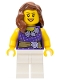 Minifig No: twn154  Name: Female Dark Purple Blouse with Gold Sash and Flowers, White Legs