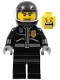 Minifig No: twn182  Name: Police - City Leather Jacket with Gold Badge, Black Helmet, Trans-Clear Visor