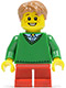 Minifig No: twn242  Name: Boy, Green V-Neck Sweater, Red Short Legs
